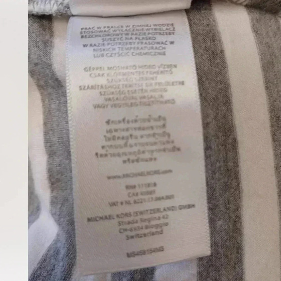 Michael Kors Grey & White Striped Tee Shirt Size Small - Picture 6 of 8
